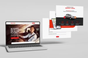 Mockup of Moove Colombia landing page showcasing localized driver onboarding and vehicle ownership options.