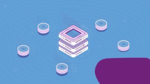 Fintech explainer video thumbnail showing a real-time funding platform with connected financial entities and workflows.