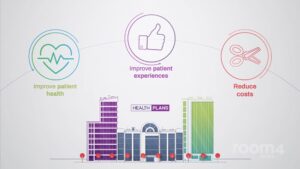 Explainer animation thumbnail showing illustrated healthcare professionals with rating icons representing comparison and evaluation.