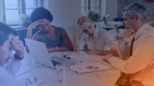 B2B team reviewing marketing strategy and discussing messaging clarity