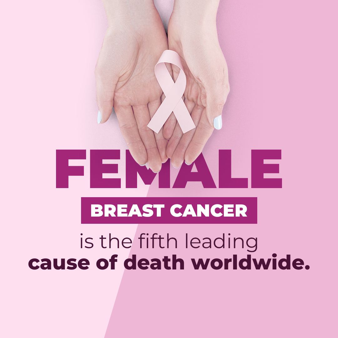 Da Vinci Health breast cancer awareness post: hands holding a pink ribbon