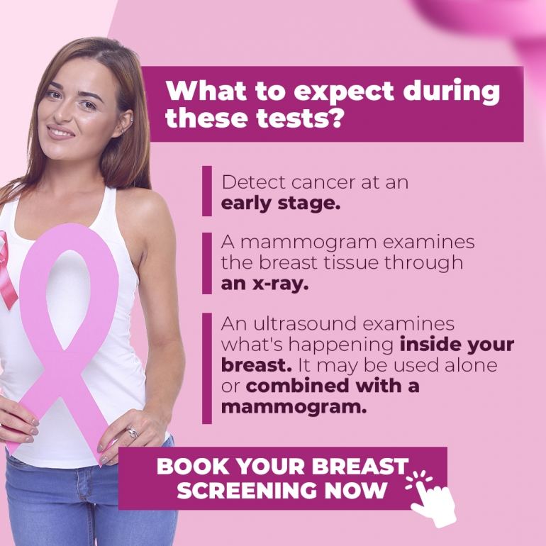 Da Vinci Health breast cancer post: what to expect during mammogram and ultrasound tests, with a button to book a breast screening