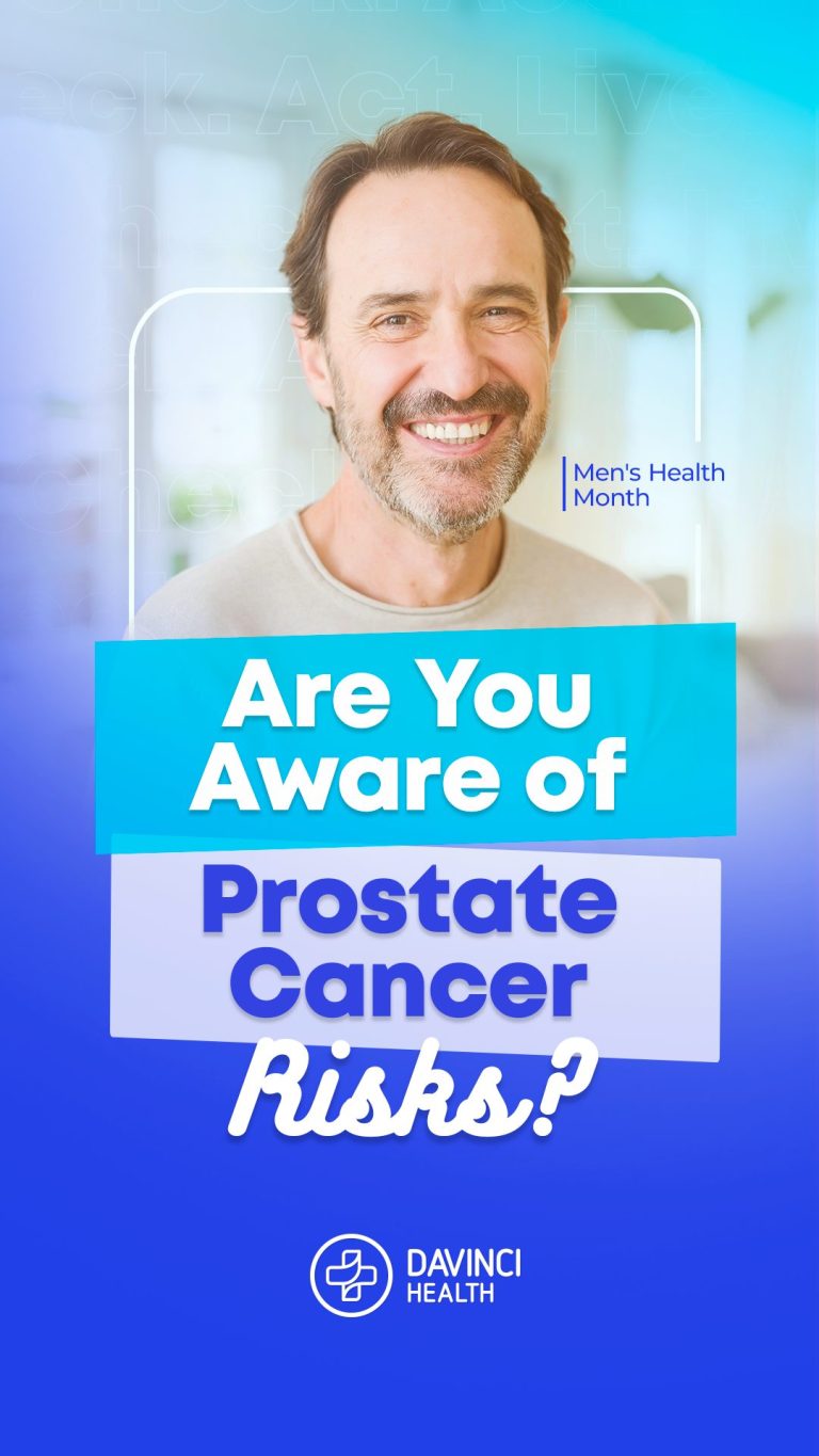 Da Vinci Health Men's Health Month story asking men if they are aware of prostate cancer risks