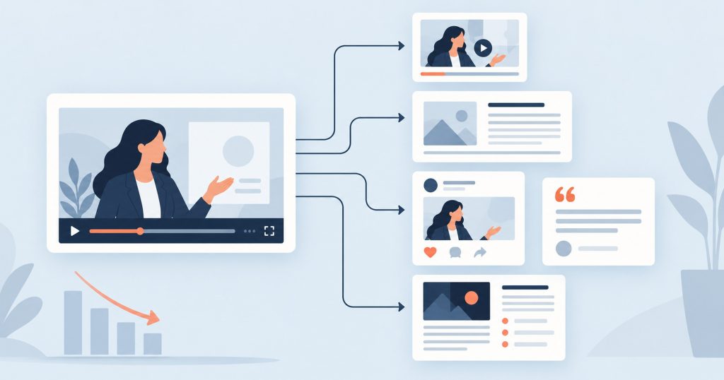 One content production repurposed into many assets to cut the cost per asset