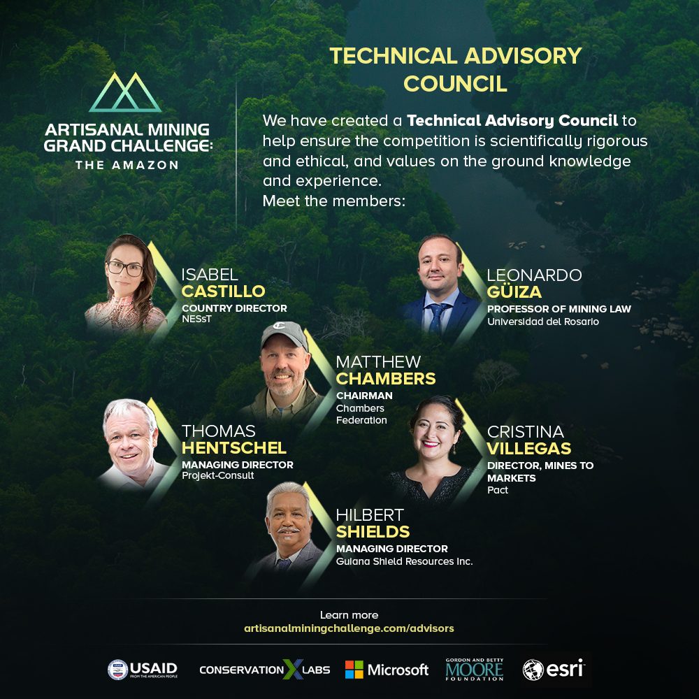 Artisanal Mining Grand Challenge: The Amazon, Technical Advisory Council social post for Conservation X Labs by Room4 Media