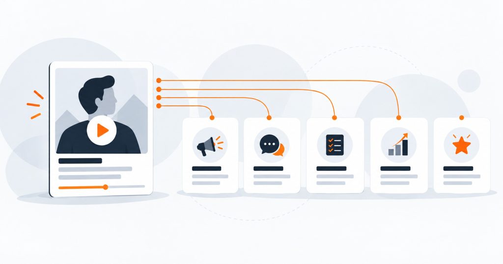 B2B content distribution strategy for 2027: one creative asset distributed across awareness, nurture, onboarding, growth and advocacy, from Room4 Media