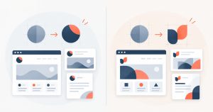 Brand refresh versus rebrand: polishing an existing brand mark on one side, rebuilding it into a new one on the other