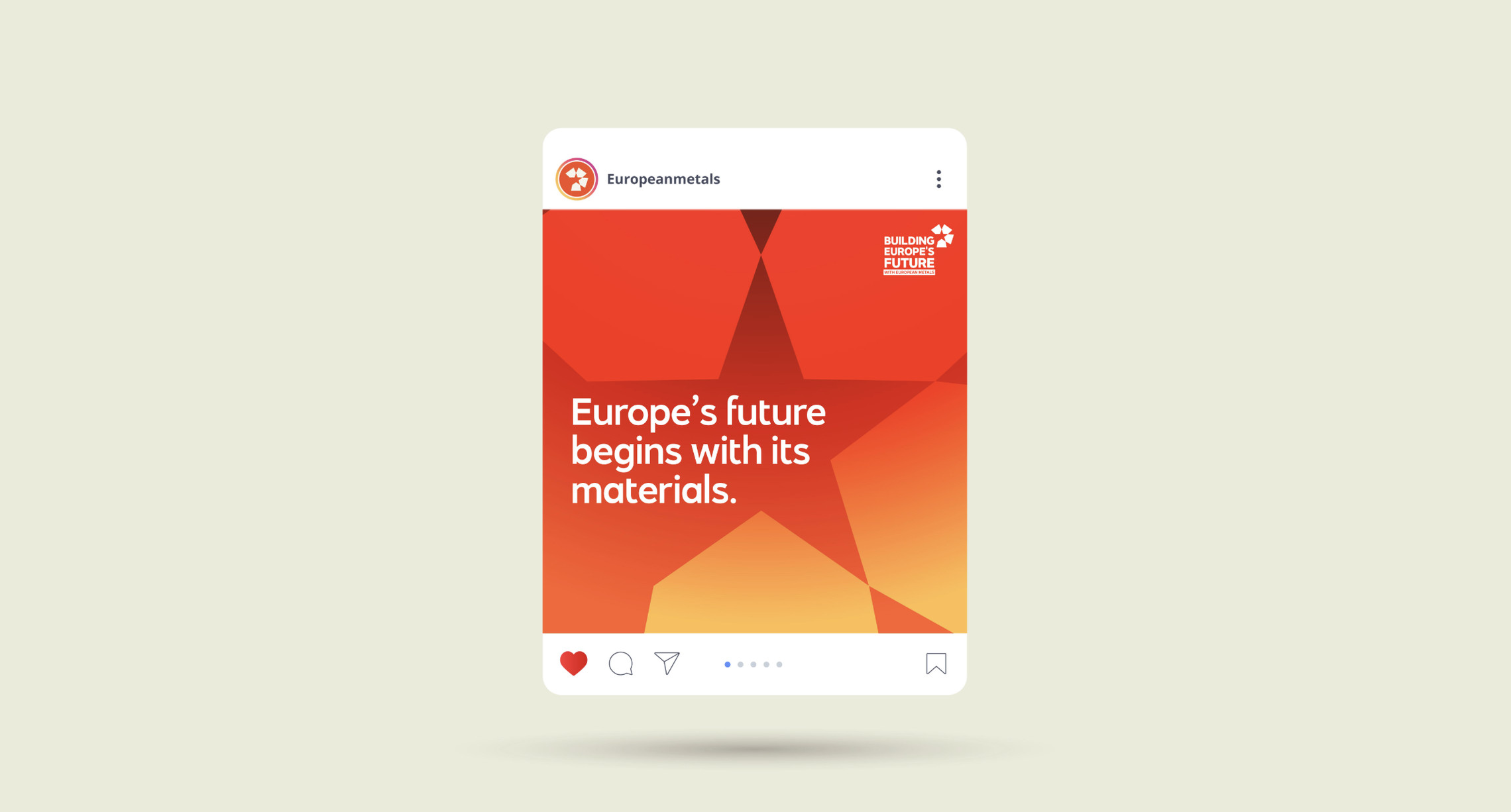 EU advocacy campaign social post for European Metals: Europe's future begins with its materials